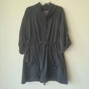 to the MAX Women's Black‎ Button Down Cape Jacket Size XL Lightweight